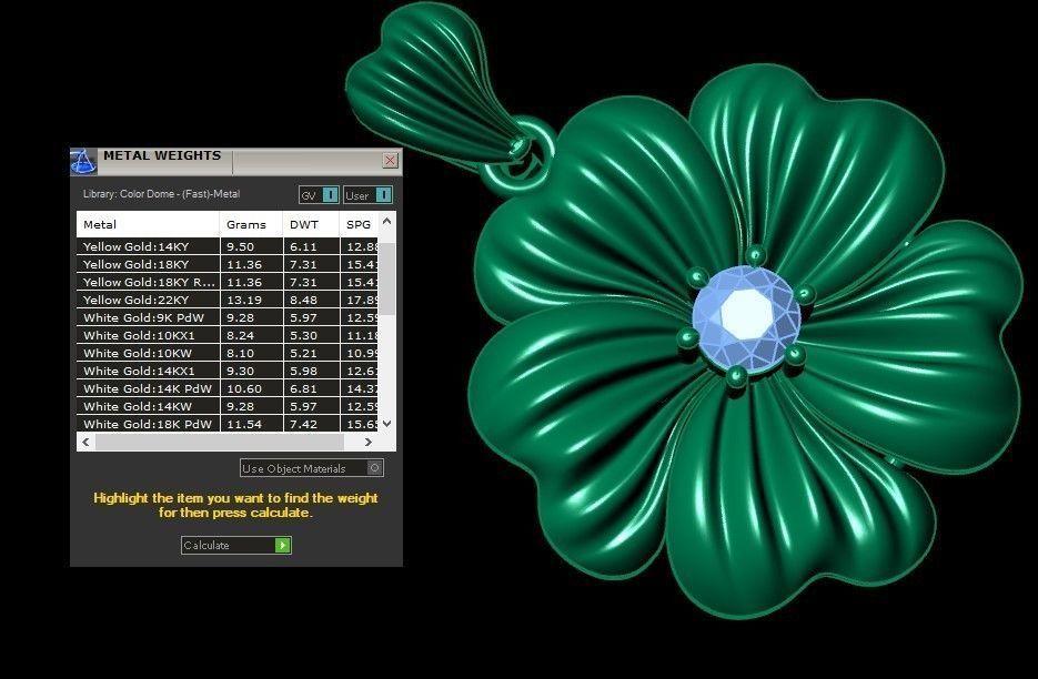 flower pendant 3D print model_3