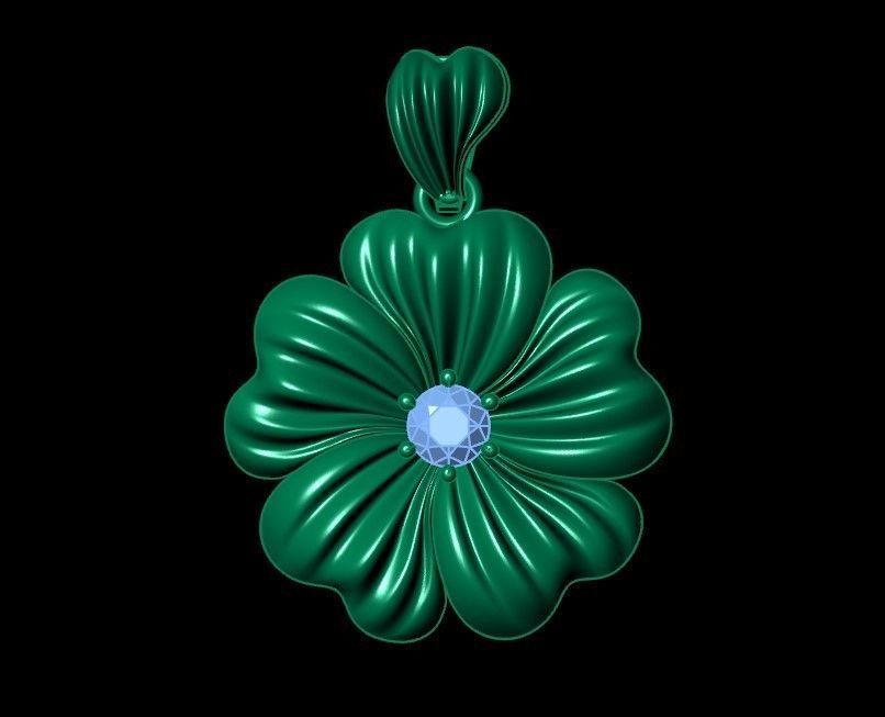 flower pendant 3D print model_1