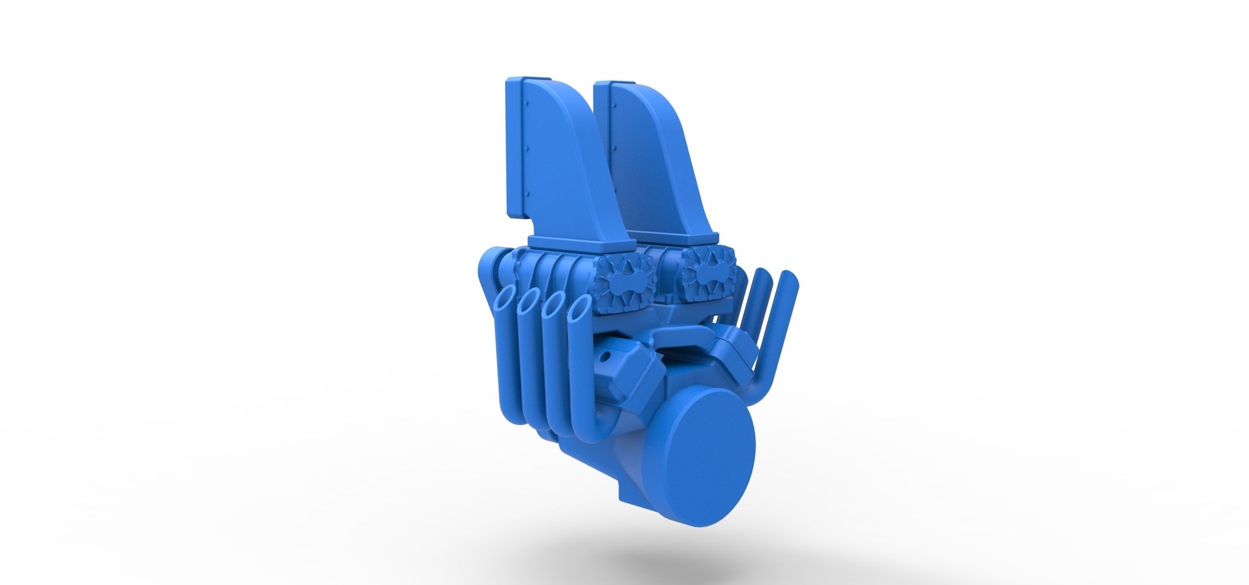 Engine V8 with double supercharger Version 6 Scale 1 to 25 3D print model_10