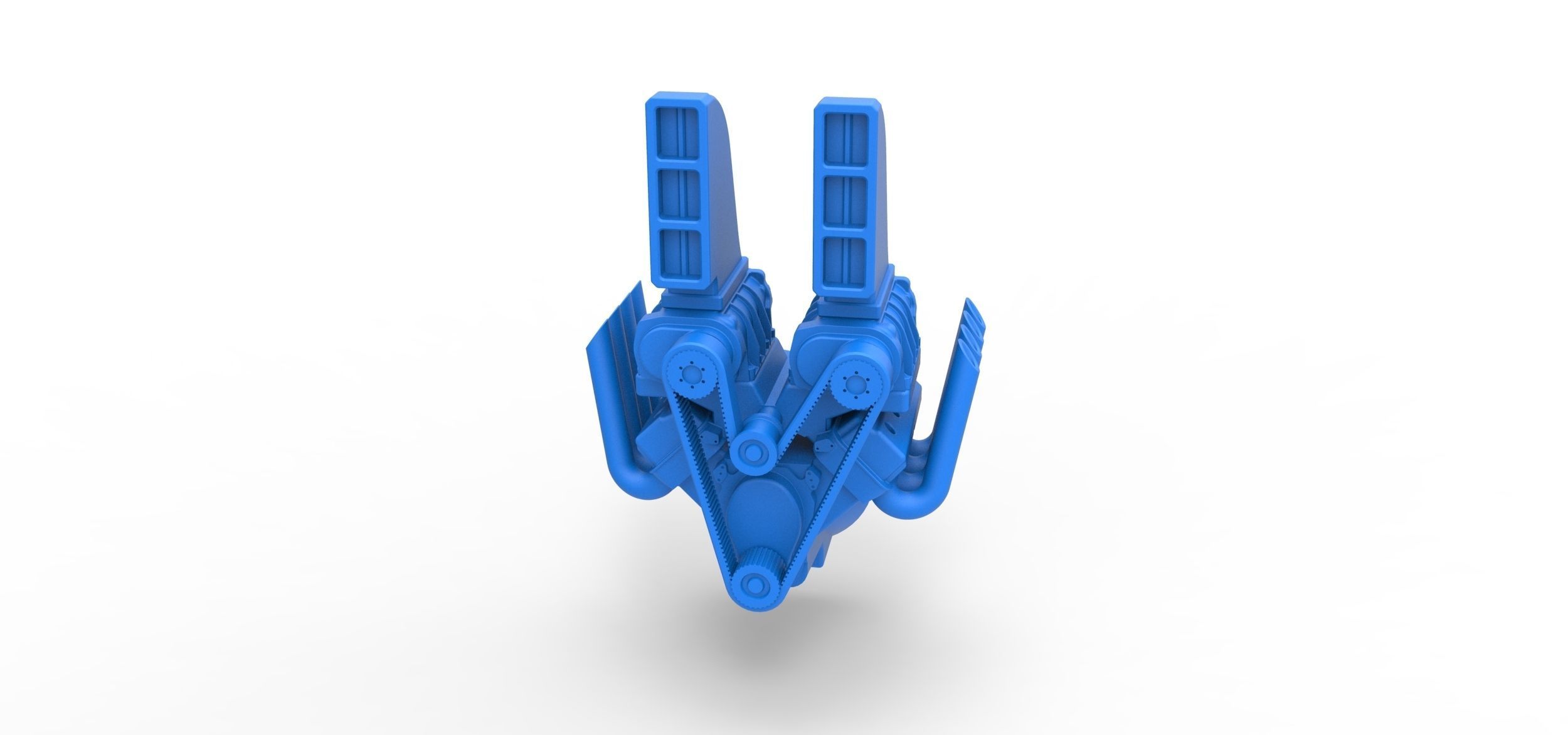 Engine V8 with double supercharger Version 6 Scale 1 to 25 3D print model_2