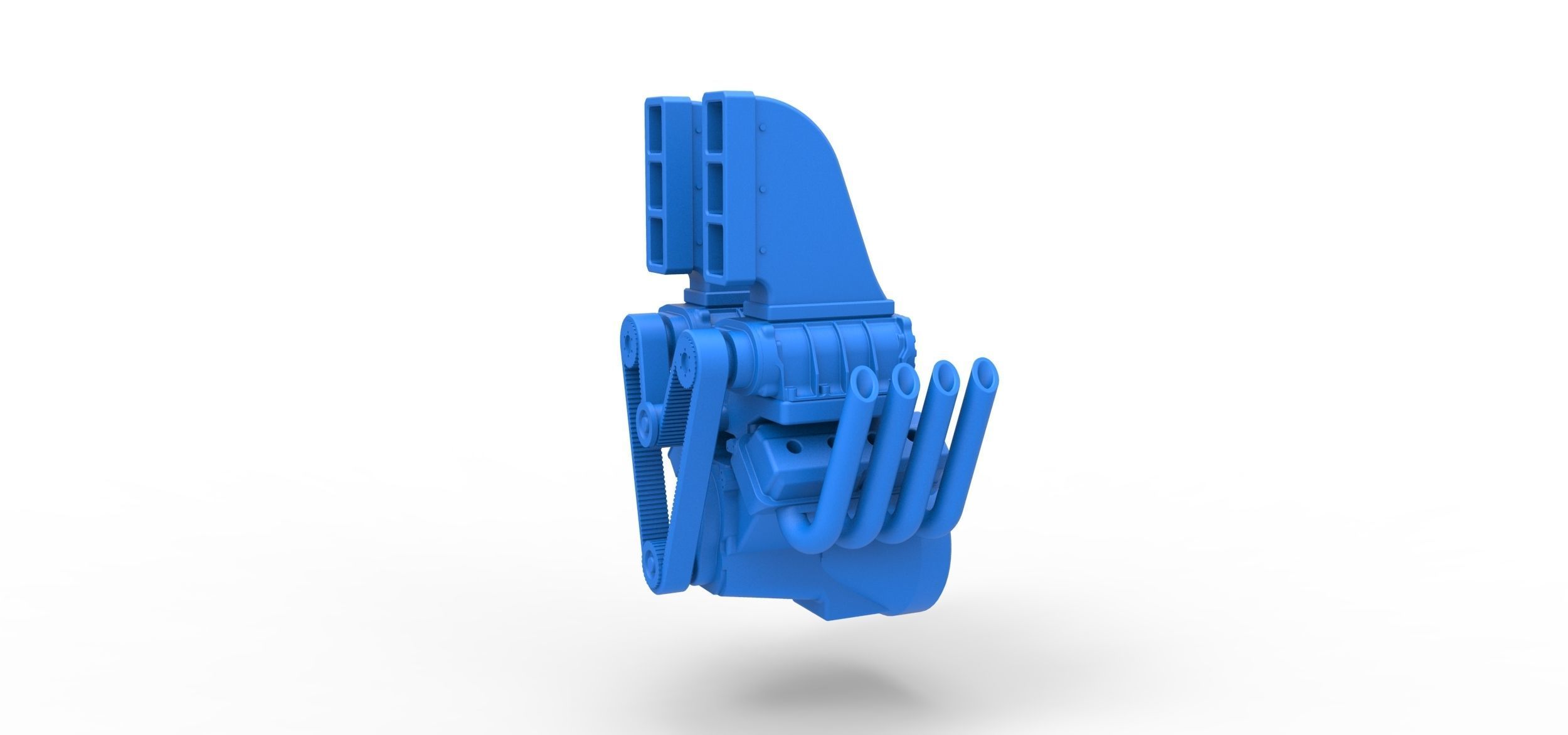 Engine V8 with double supercharger Version 6 Scale 1 to 25 3D print model_9