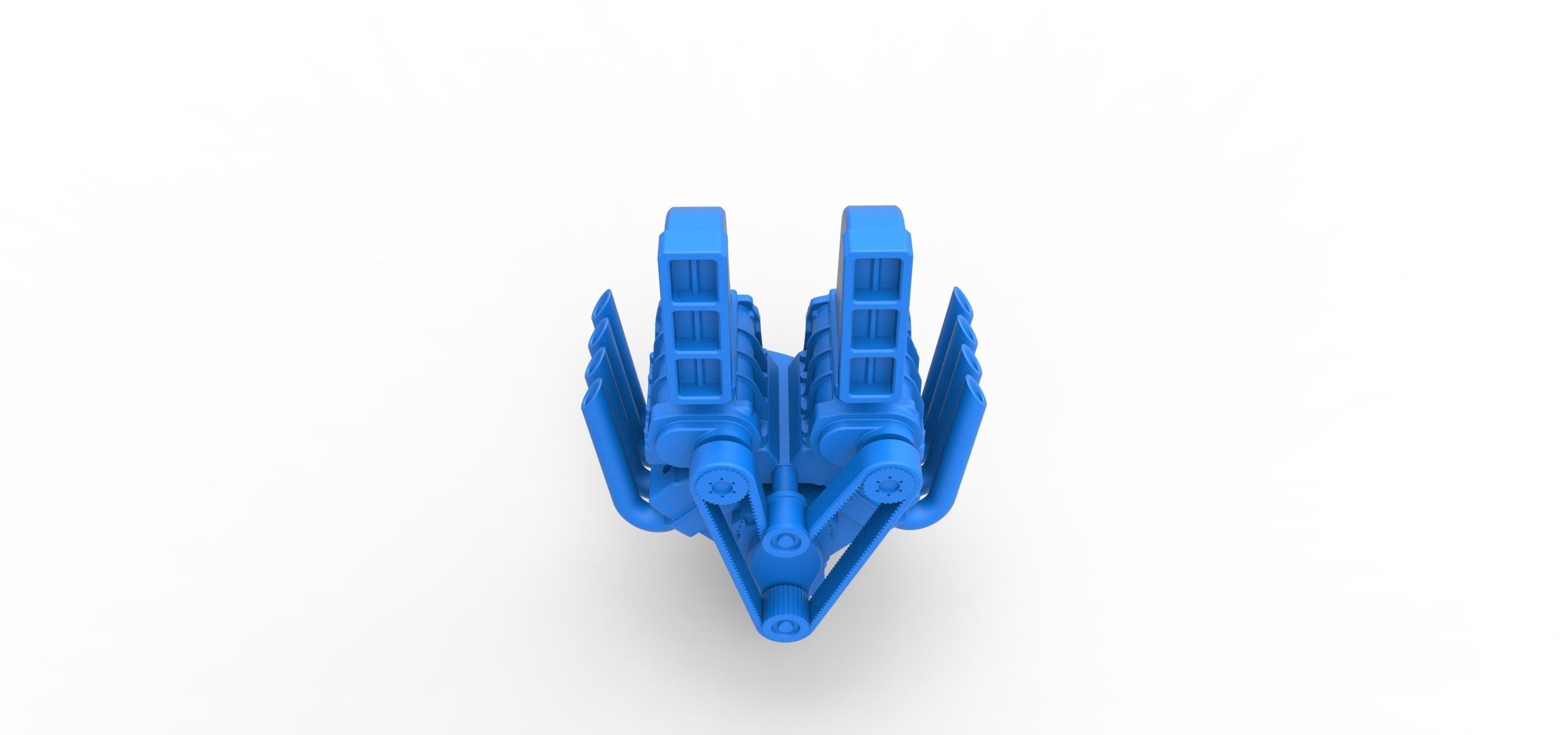 Engine V8 with double supercharger Version 6 Scale 1 to 25 3D print model_6