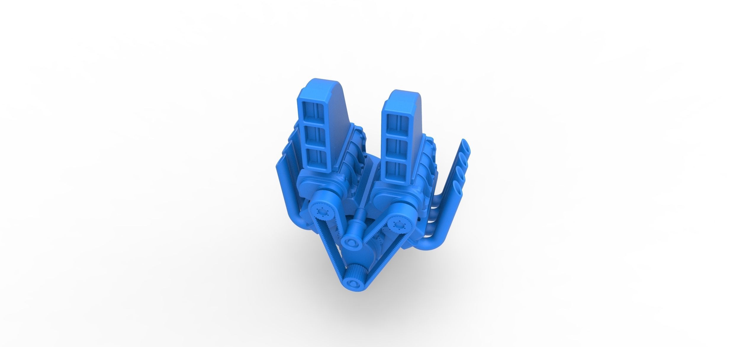 Engine V8 with double supercharger Version 6 Scale 1 to 25 3D print model_4