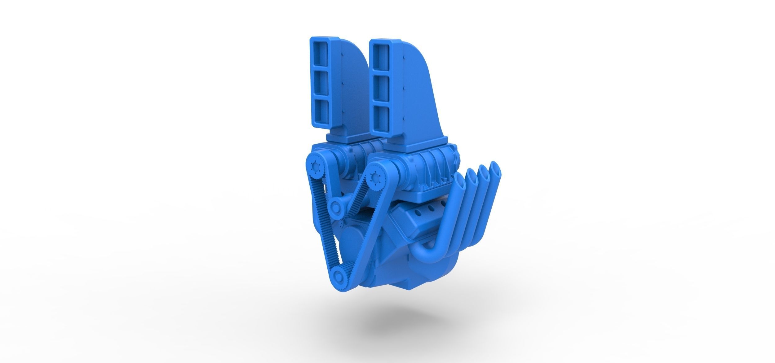 Engine V8 with double supercharger Version 6 Scale 1 to 25 3D print model_1