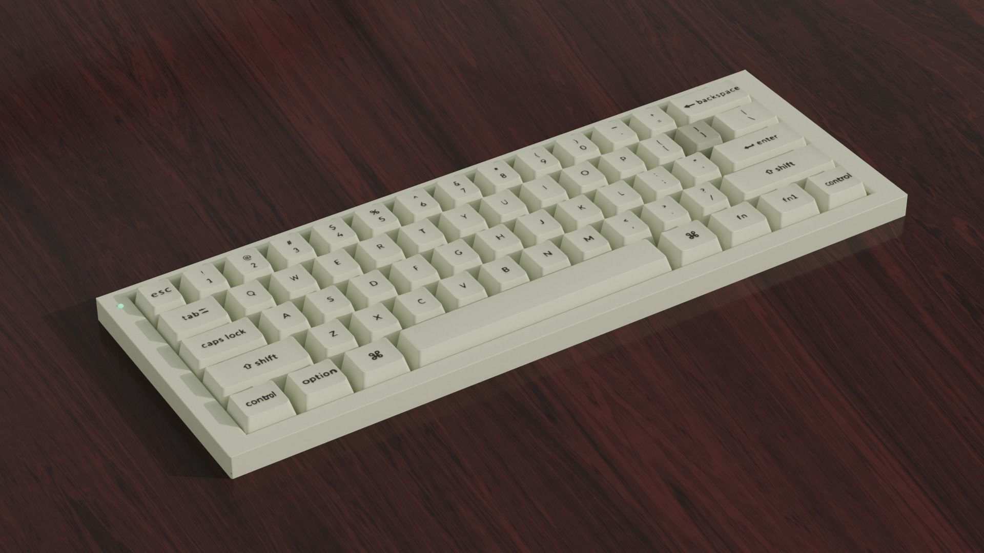 Vintage Plastic 60 Percent Mechanical Keyboard Keychron Q4 Style Free 3D model_2