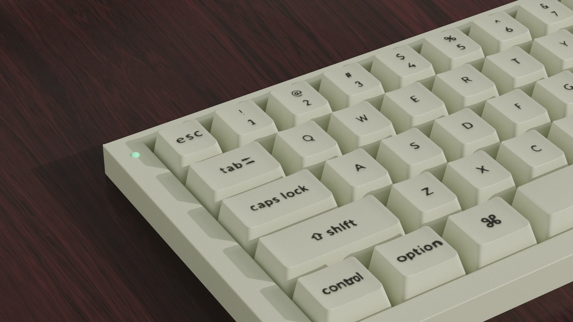 Vintage Plastic 60 Percent Mechanical Keyboard Keychron Q4 Style Free 3D model_3