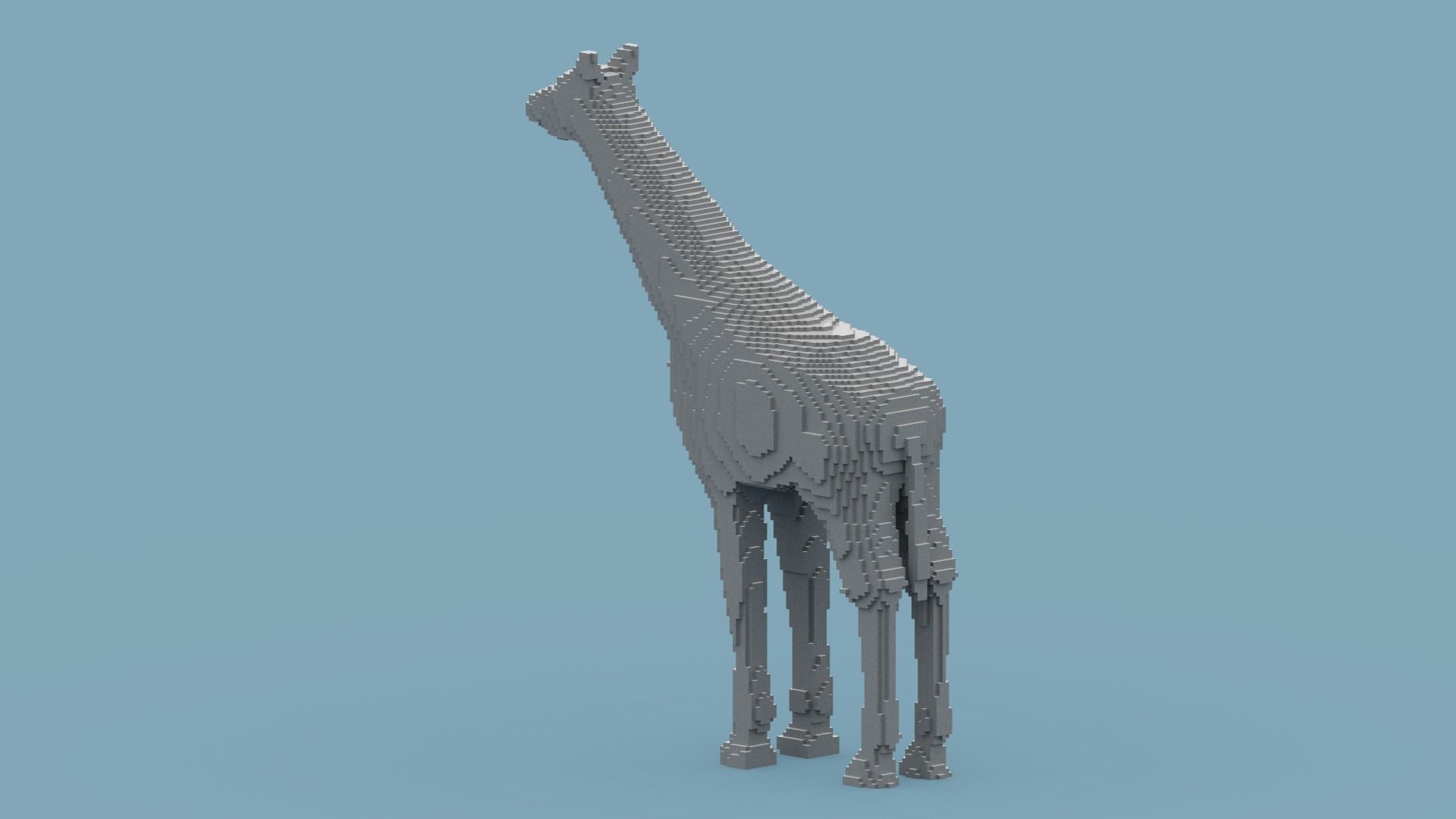 Voxel Giraffe Low-poly 3D model_2