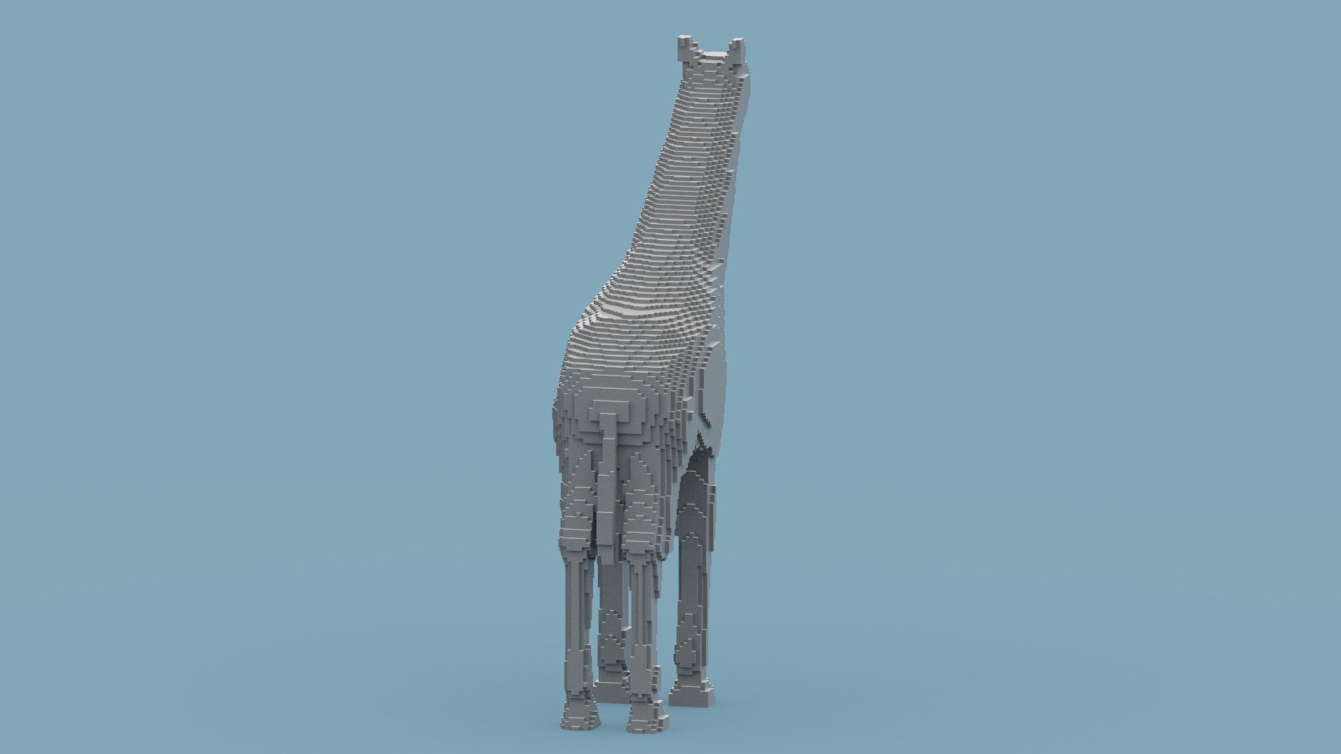 Voxel Giraffe Low-poly 3D model_3