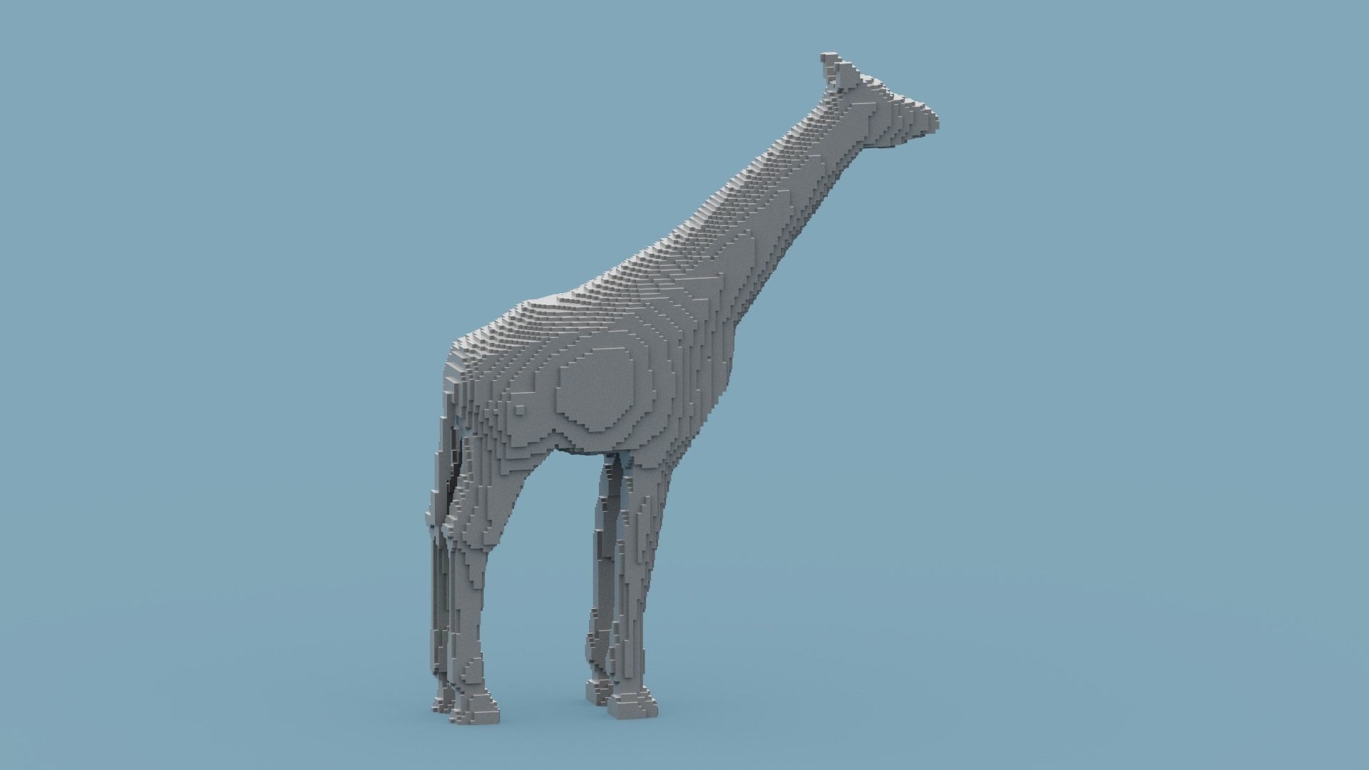Voxel Giraffe Low-poly 3D model_6