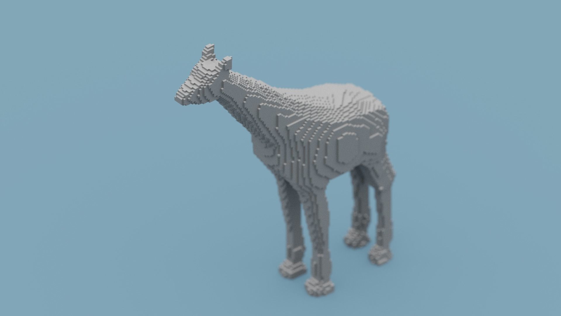 Voxel Giraffe Low-poly 3D model_15