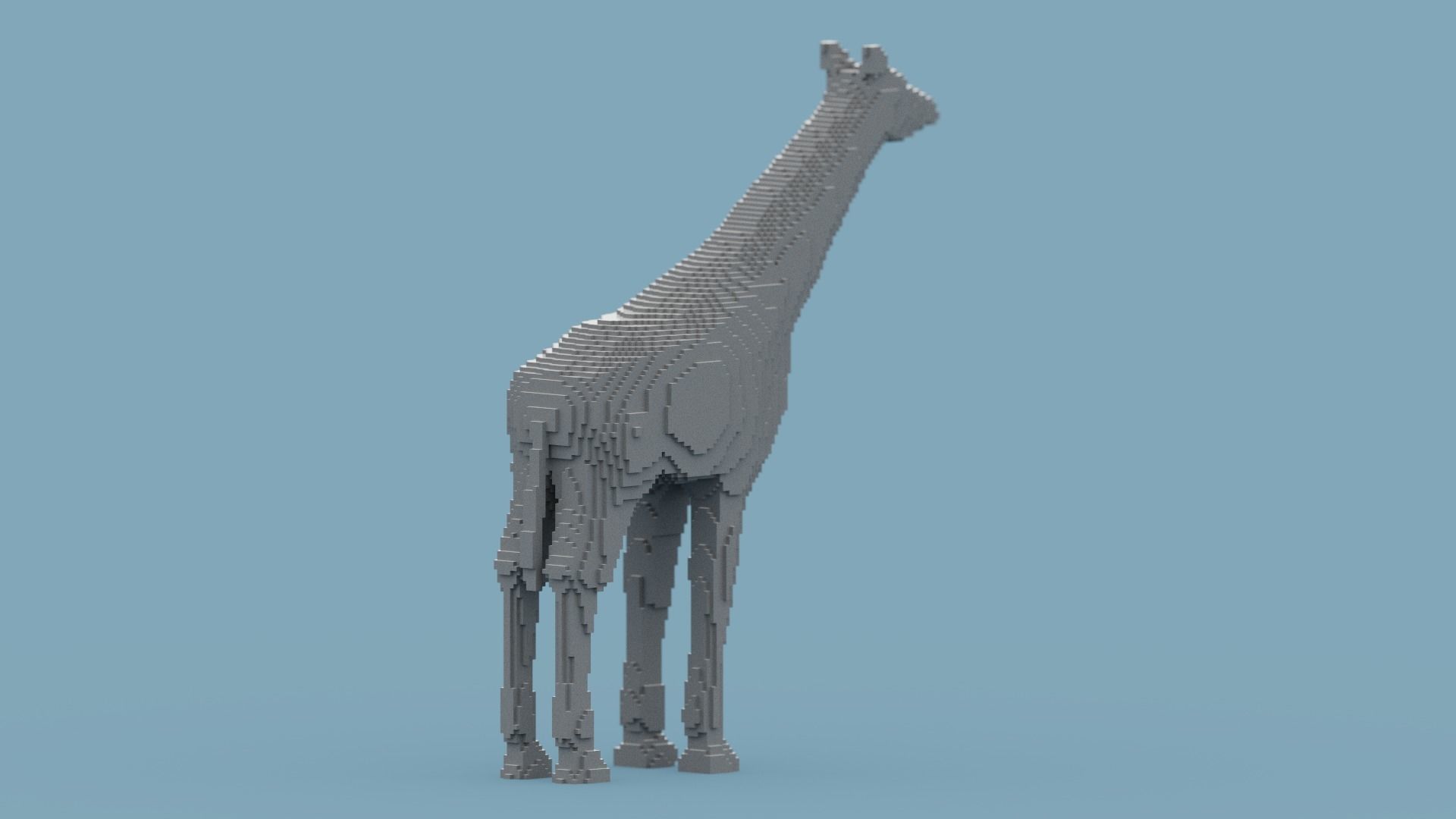 Voxel Giraffe Low-poly 3D model_16