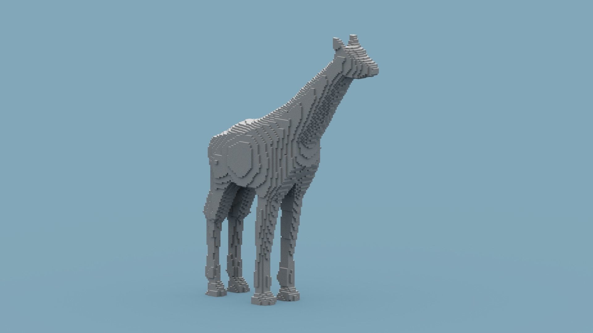 Voxel Giraffe Low-poly 3D model_9