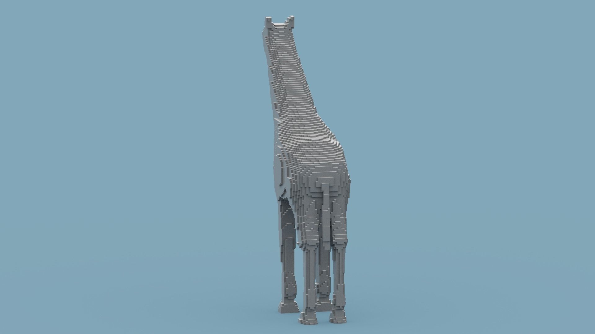 Voxel Giraffe Low-poly 3D model_4