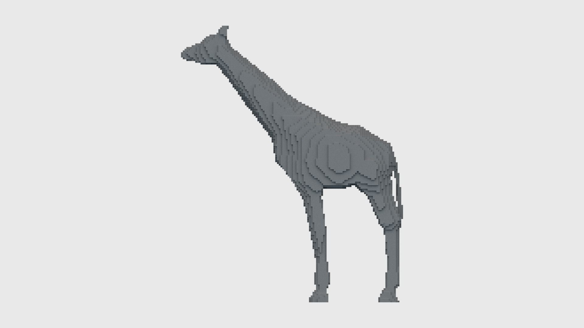 Voxel Giraffe Low-poly 3D model_13
