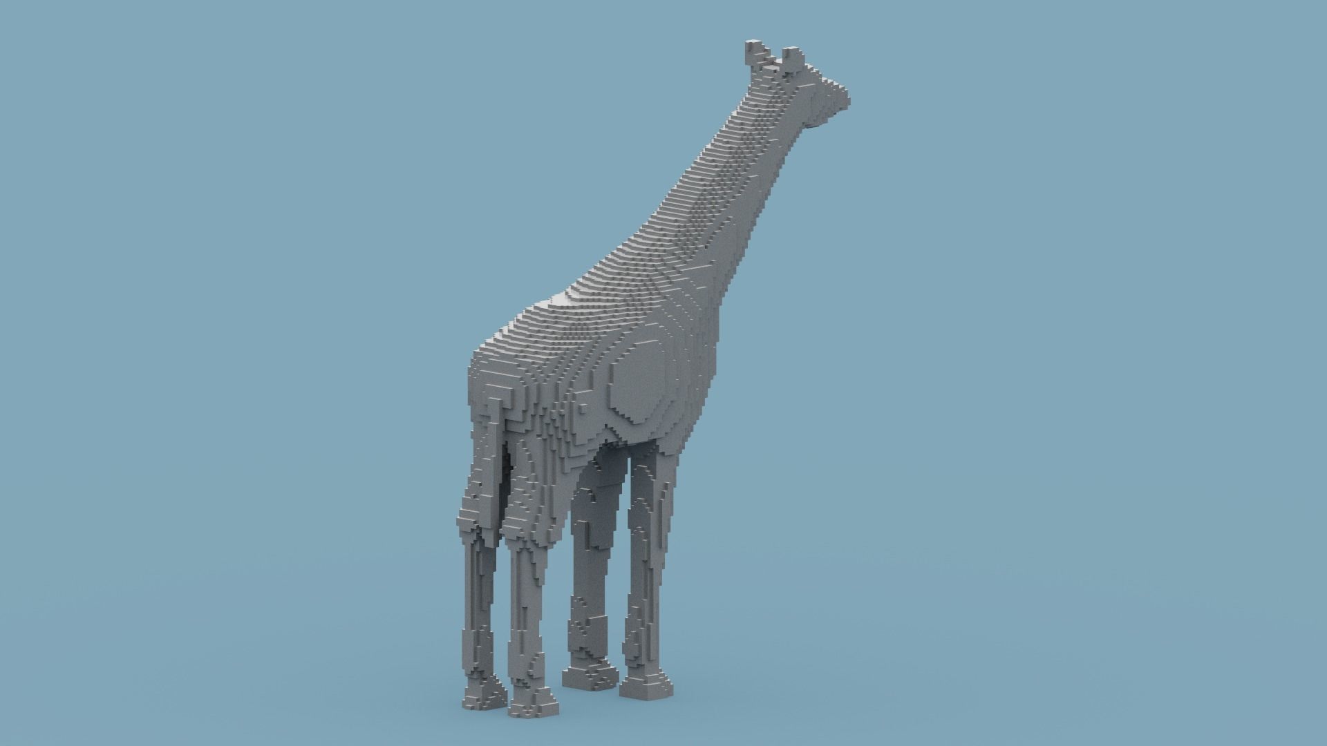 Voxel Giraffe Low-poly 3D model_8