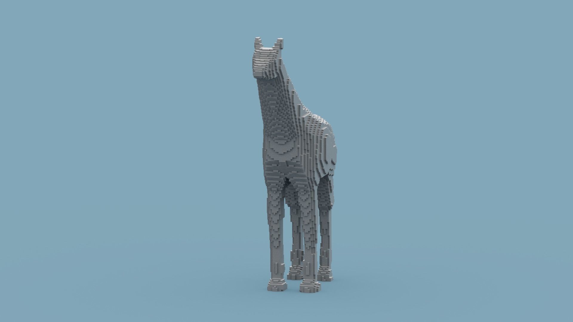 Voxel Giraffe Low-poly 3D model_11