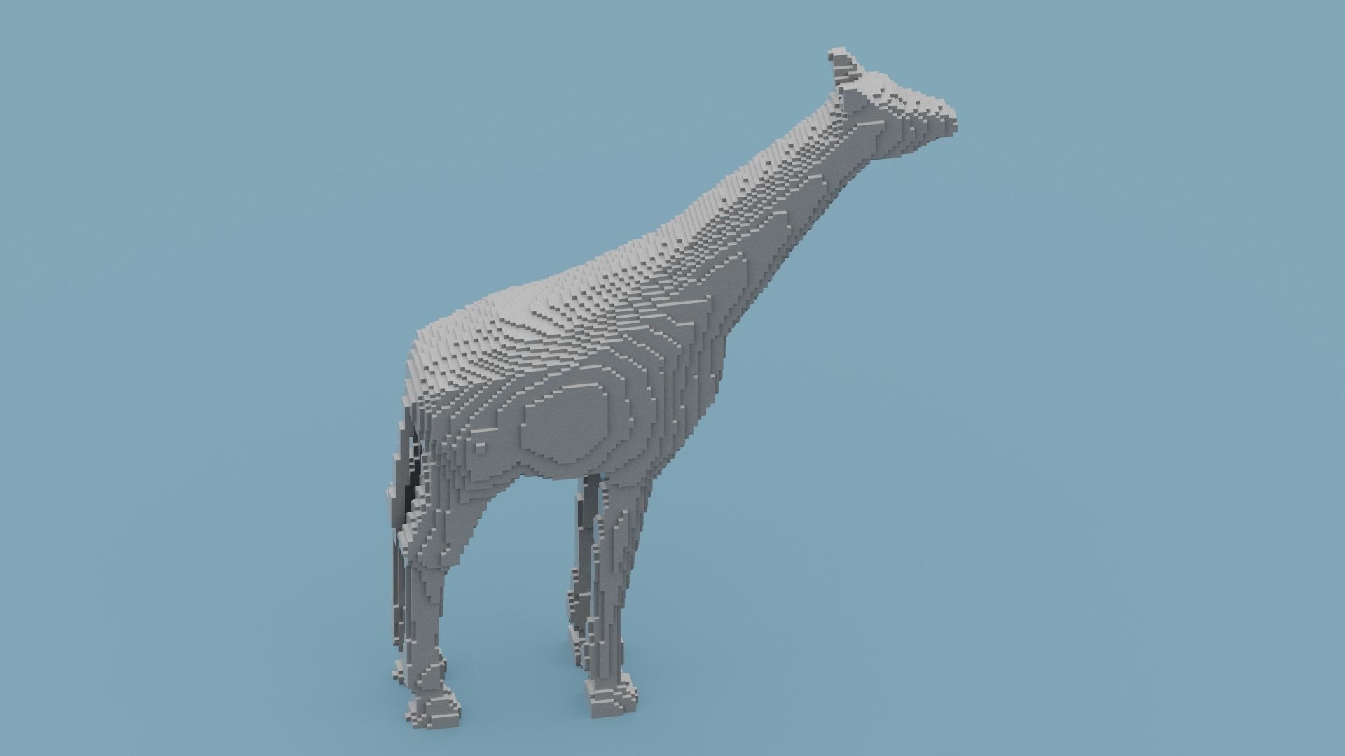 Voxel Giraffe Low-poly 3D model_17