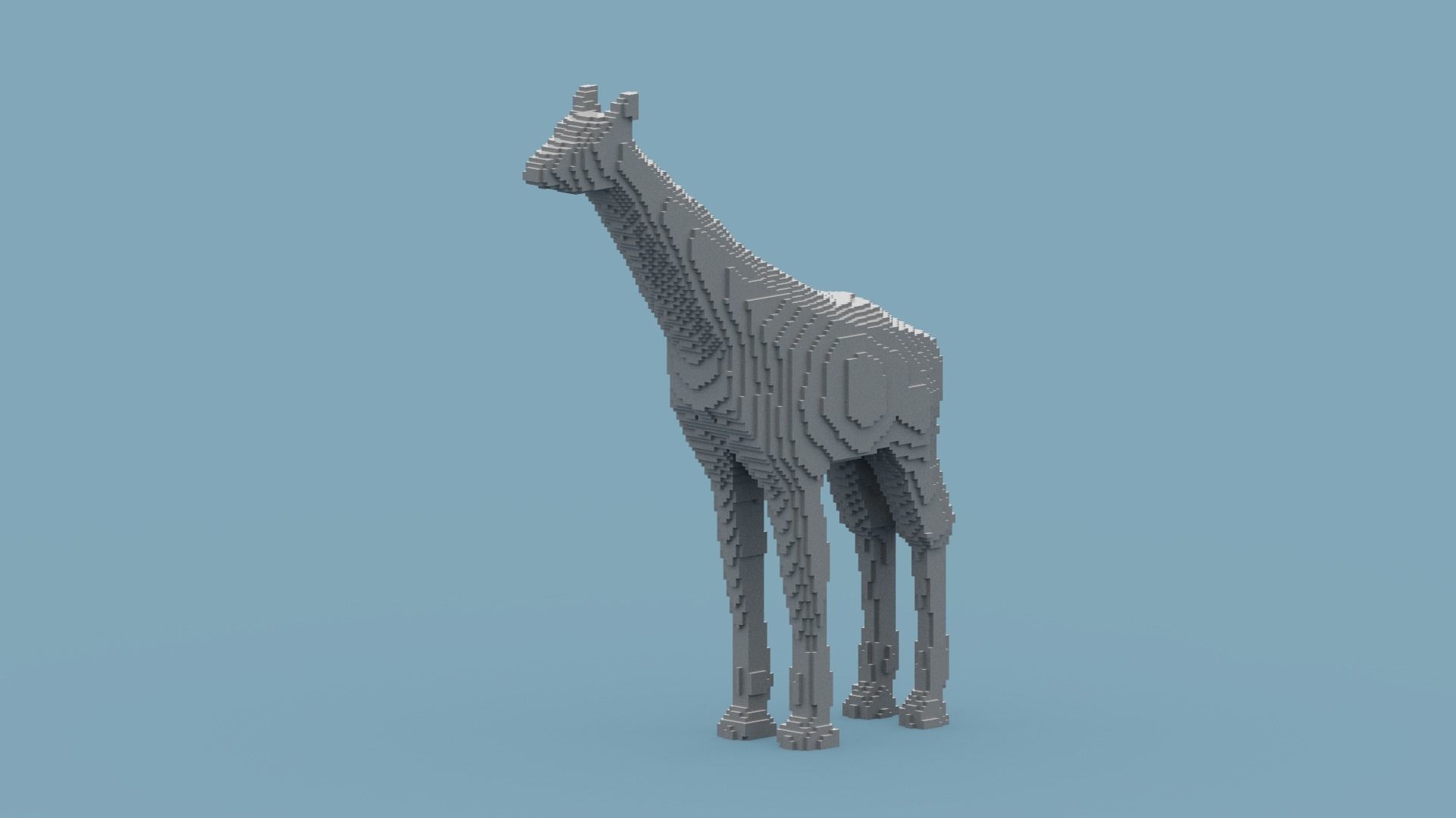 Voxel Giraffe Low-poly 3D model_12