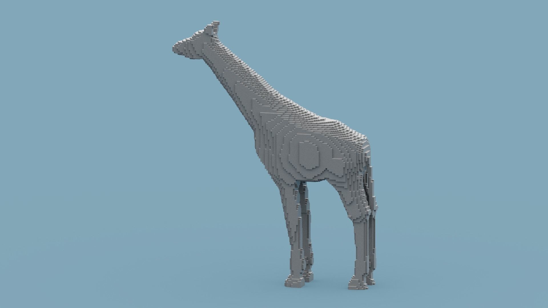 Voxel Giraffe Low-poly 3D model_5