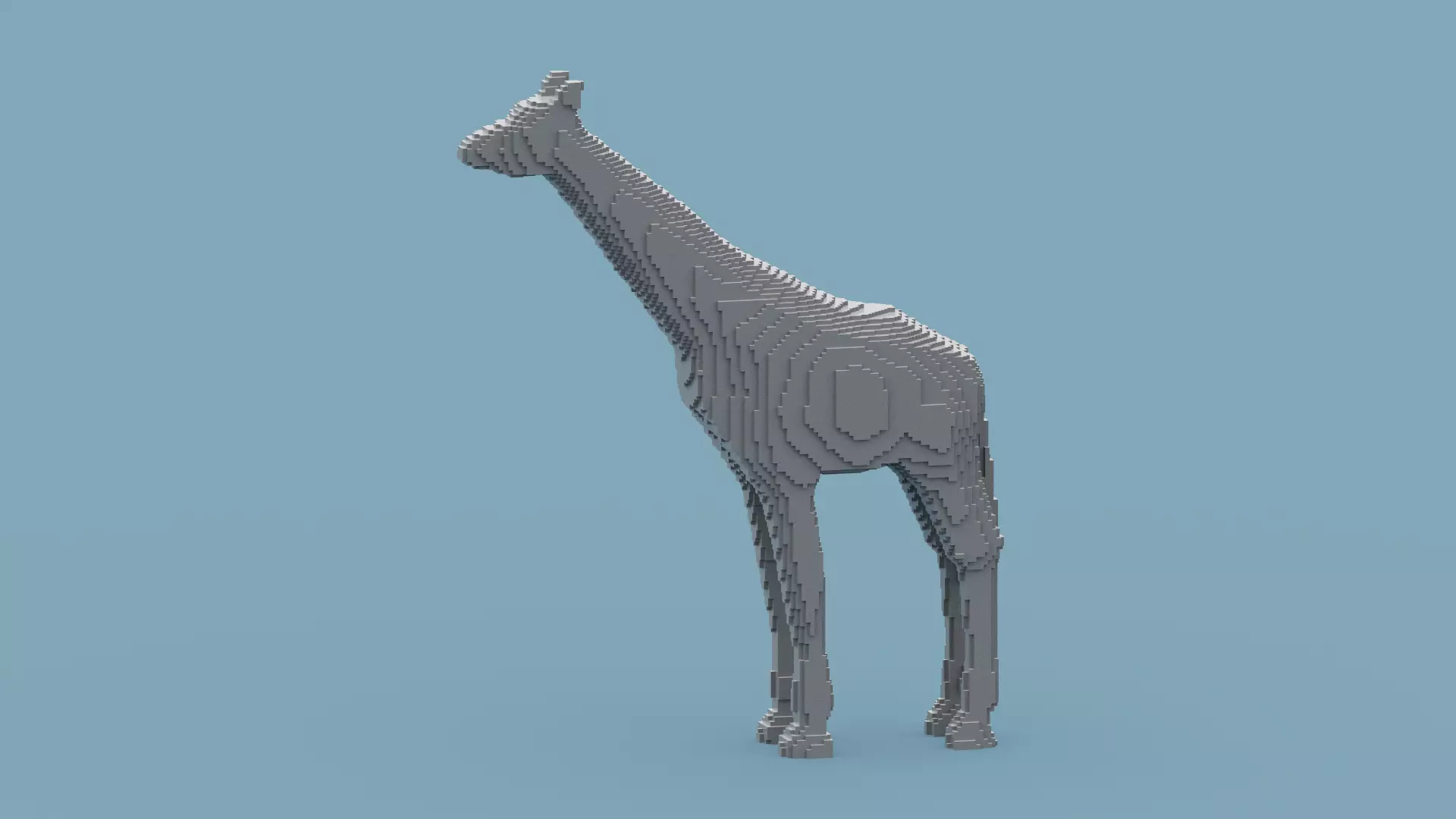 Voxel Giraffe Low-poly 3D model_0