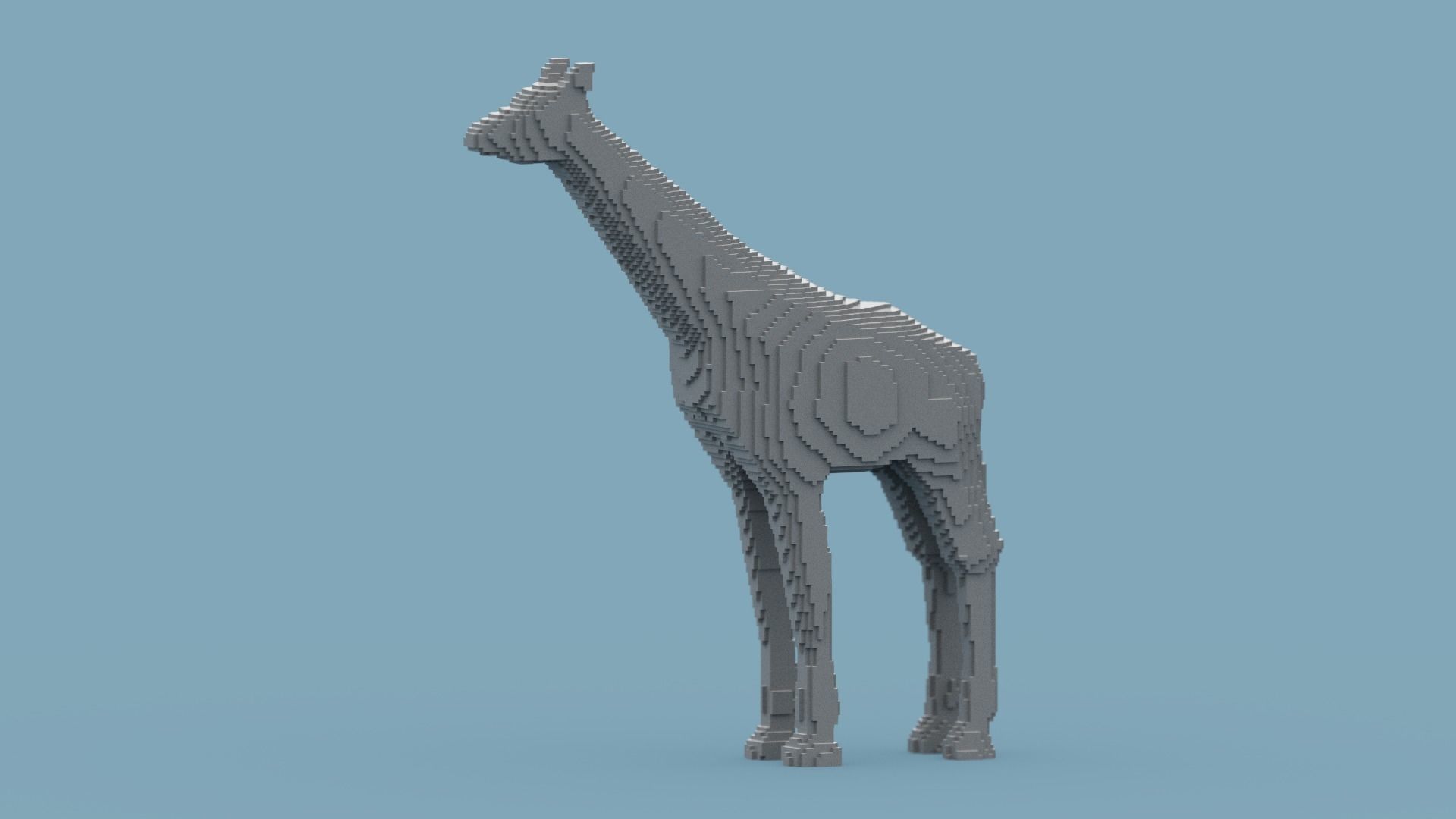 Voxel Giraffe Low-poly 3D model_14