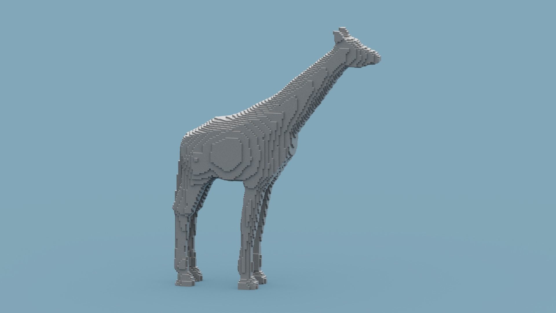 Voxel Giraffe Low-poly 3D model_10