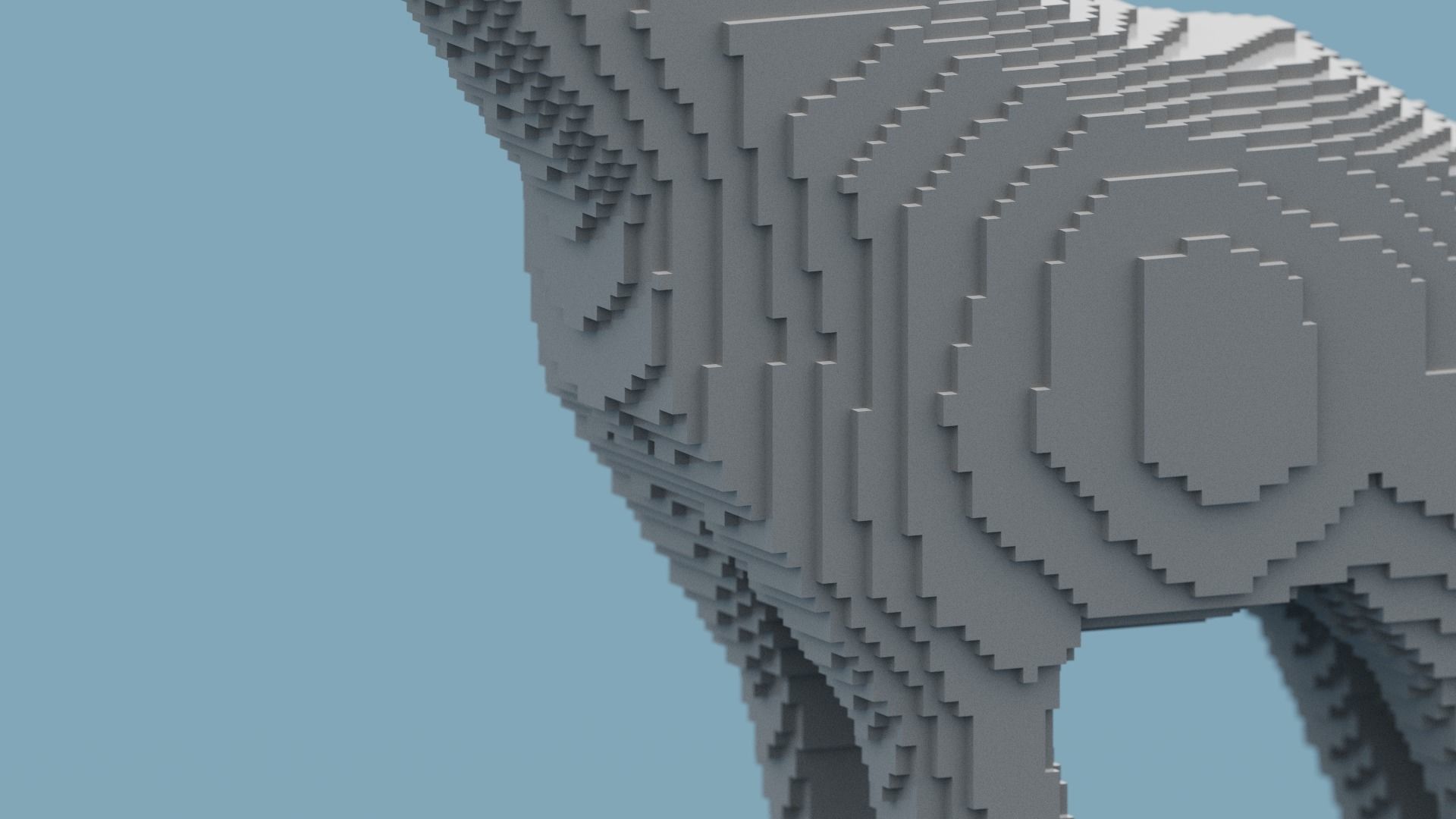 Voxel Giraffe Low-poly 3D model_1