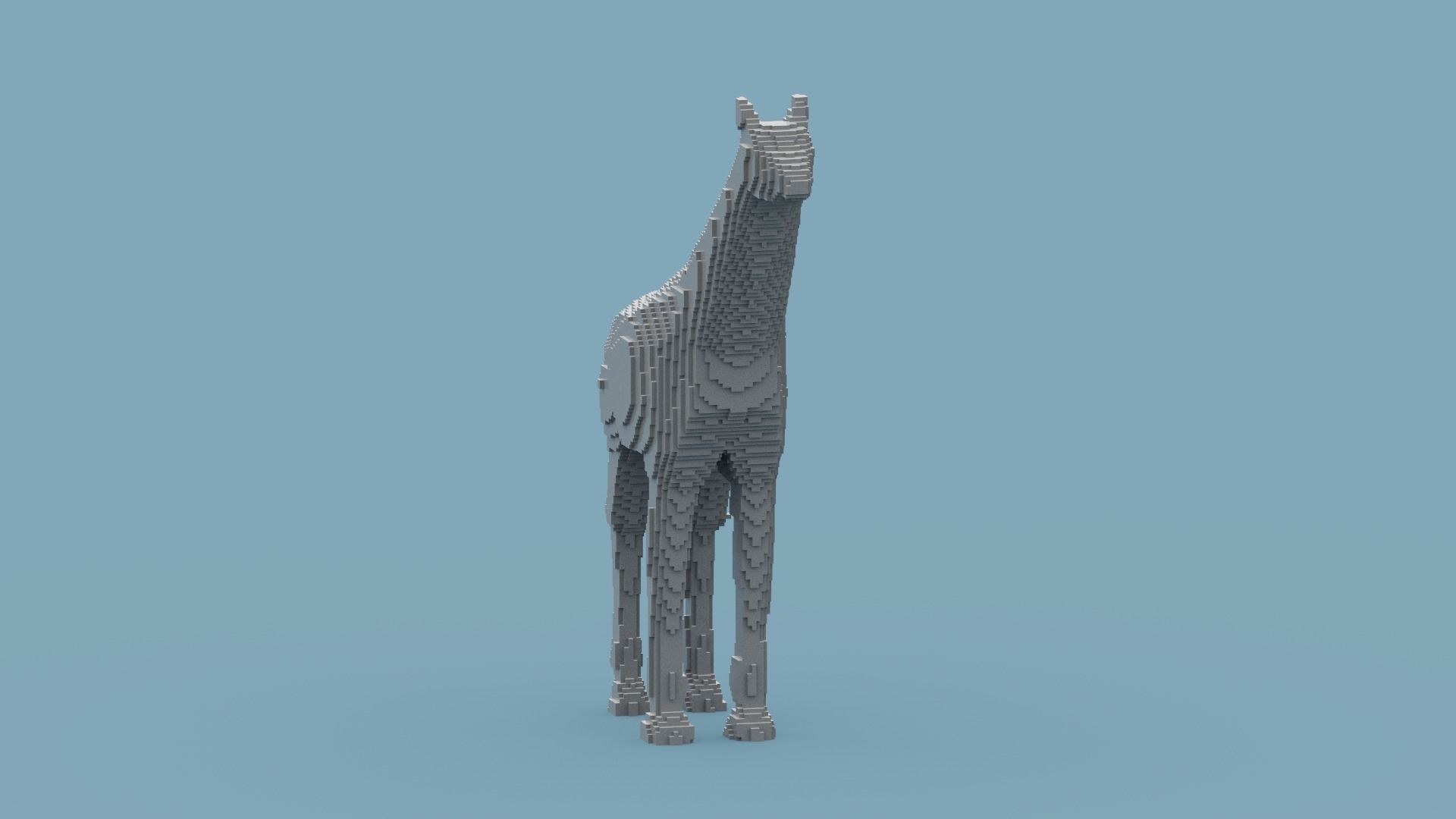 Voxel Giraffe Low-poly 3D model_7