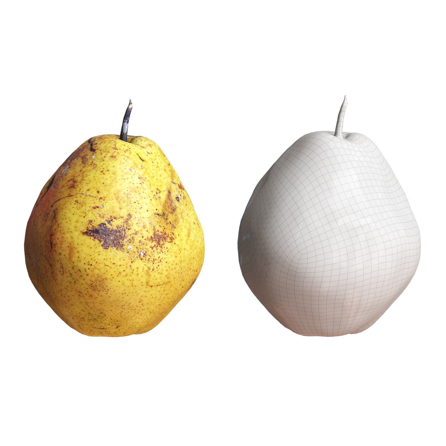 4 Realistic pears 01 Low-poly 3D model_1