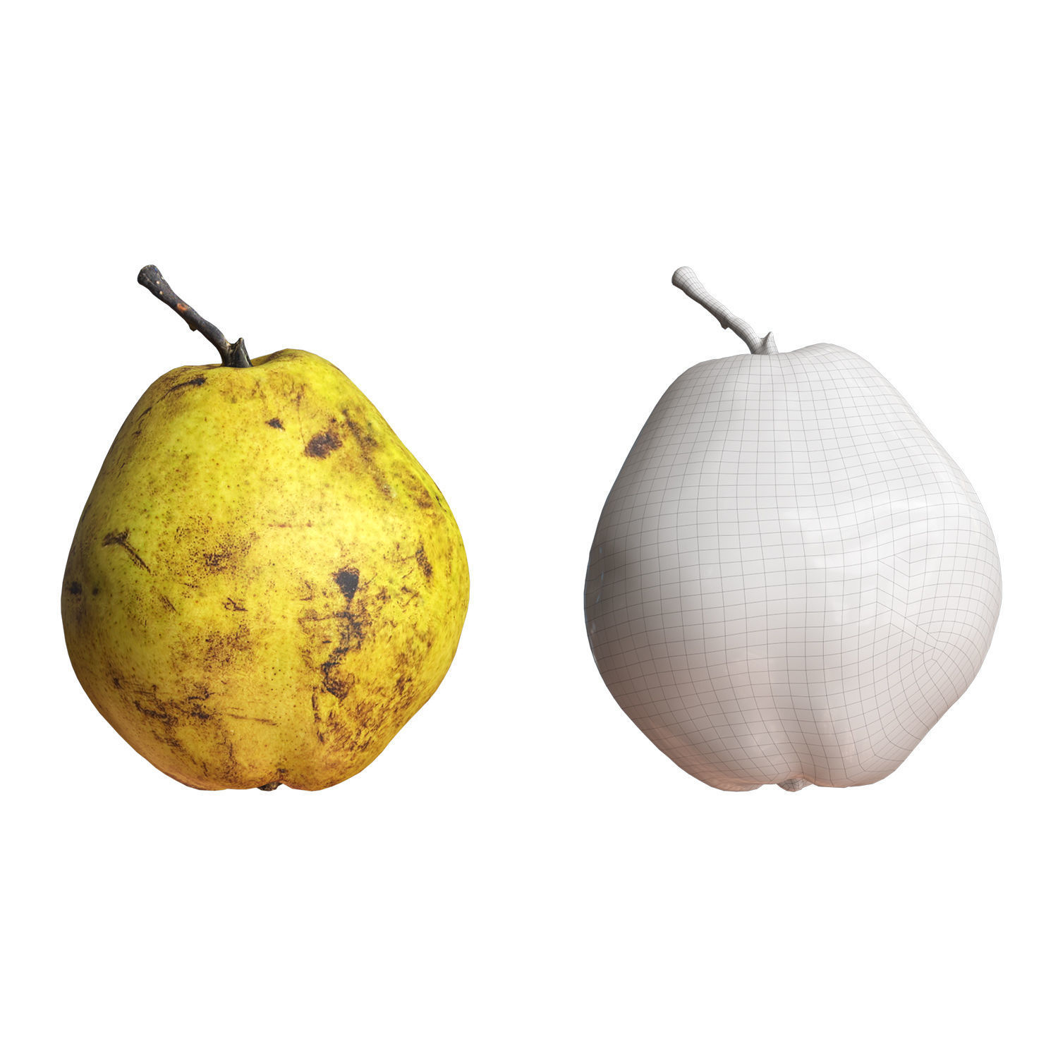 4 Realistic pears 01 Low-poly 3D model_3