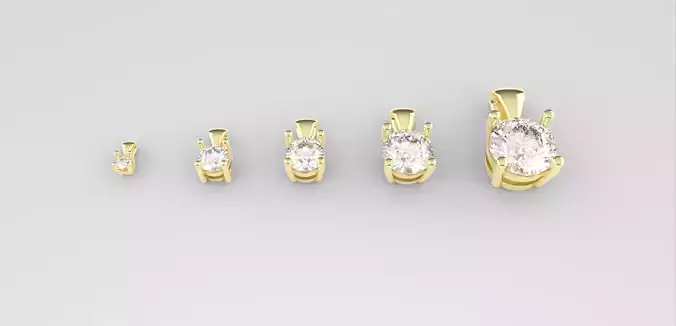 Round Stone Setting Collection Semi-finished Chaton Pendant