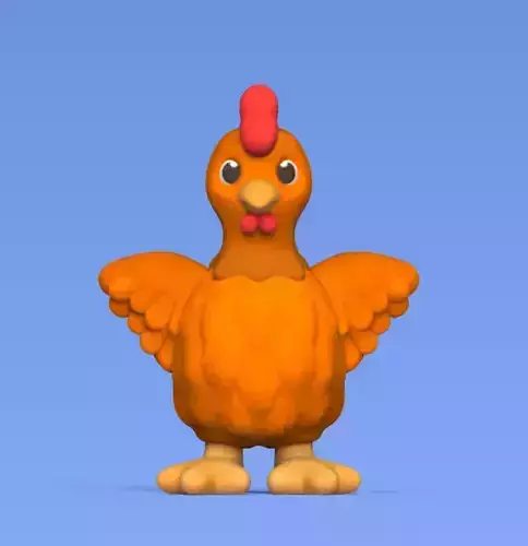 Open Wings Chicken 3D print model