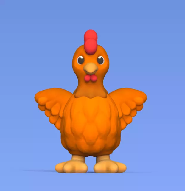 Open Wings Chicken 3D print model_0