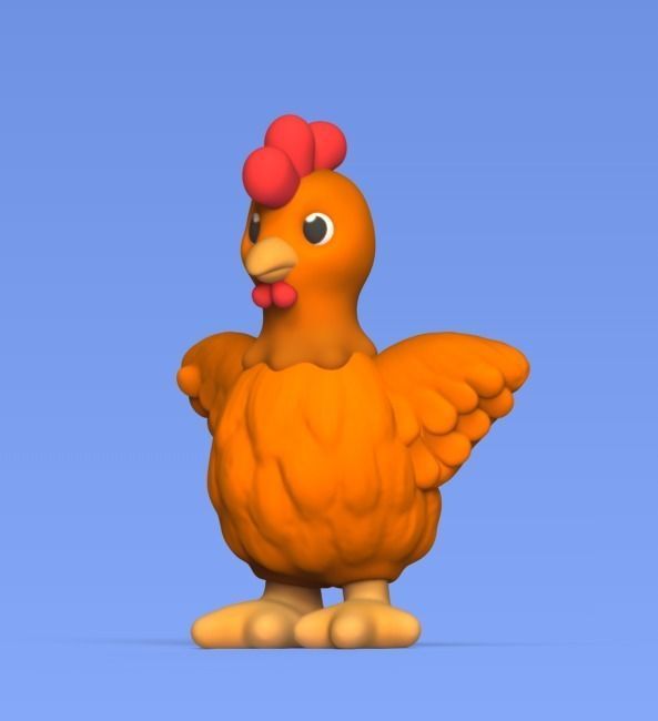 Open Wings Chicken 3D print model_1