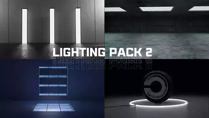 Lighting Studio Pack 2 3D Blend File Textured FBX OBJ MTL Files 3D model