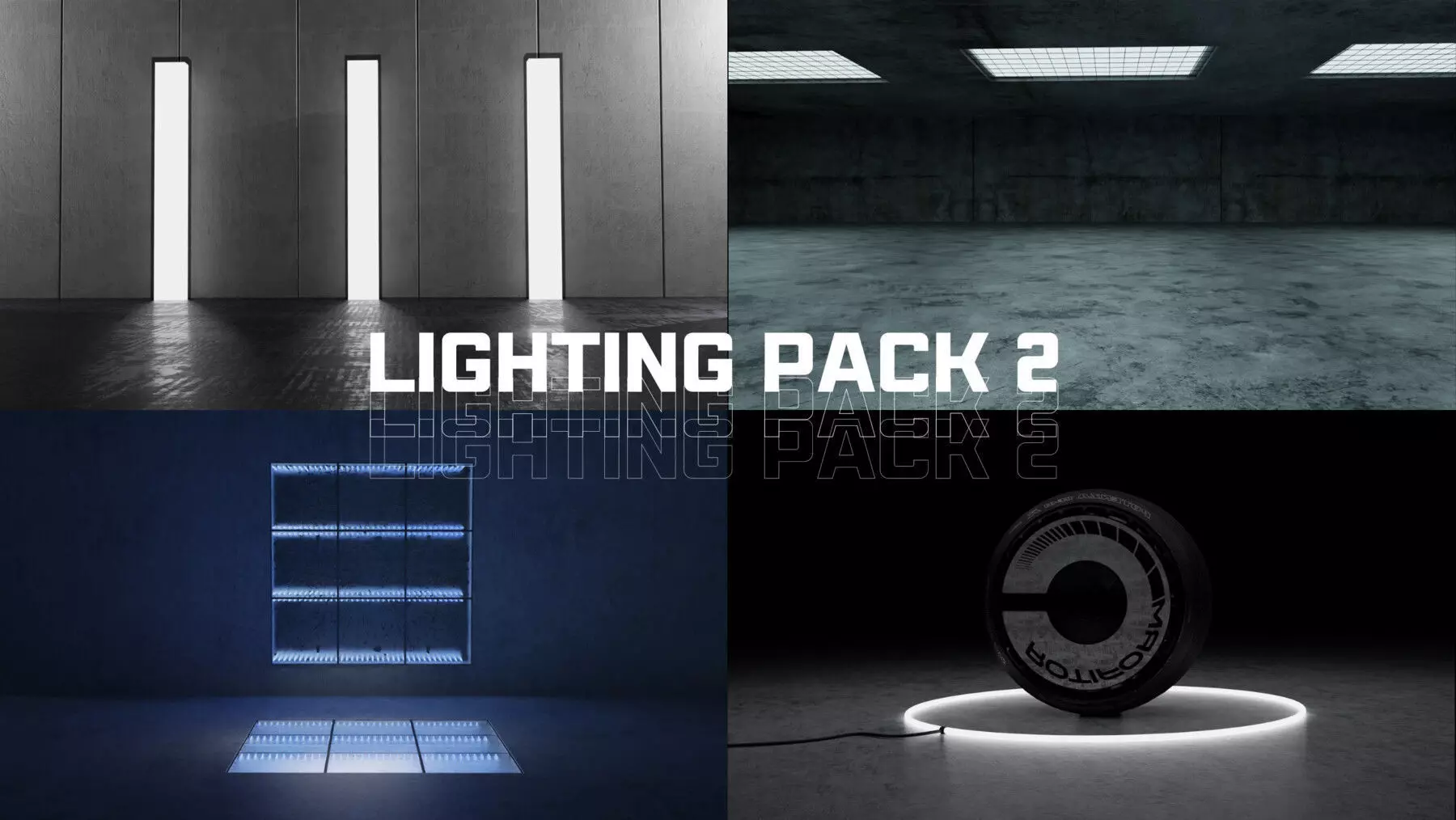 Lighting Studio Pack 2 3D Blend File Textured FBX OBJ MTL Files 3D model_0