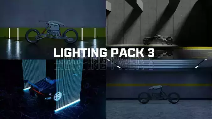 Lighting Studio Pack 3 3D Blend File Textured FBX OBJ MTL Files