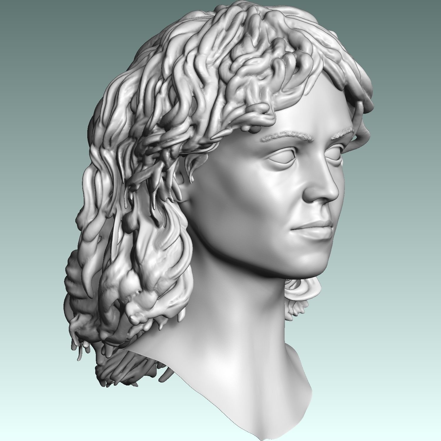 Sigourney Weaver  head  from Alien movie 3D print model_3
