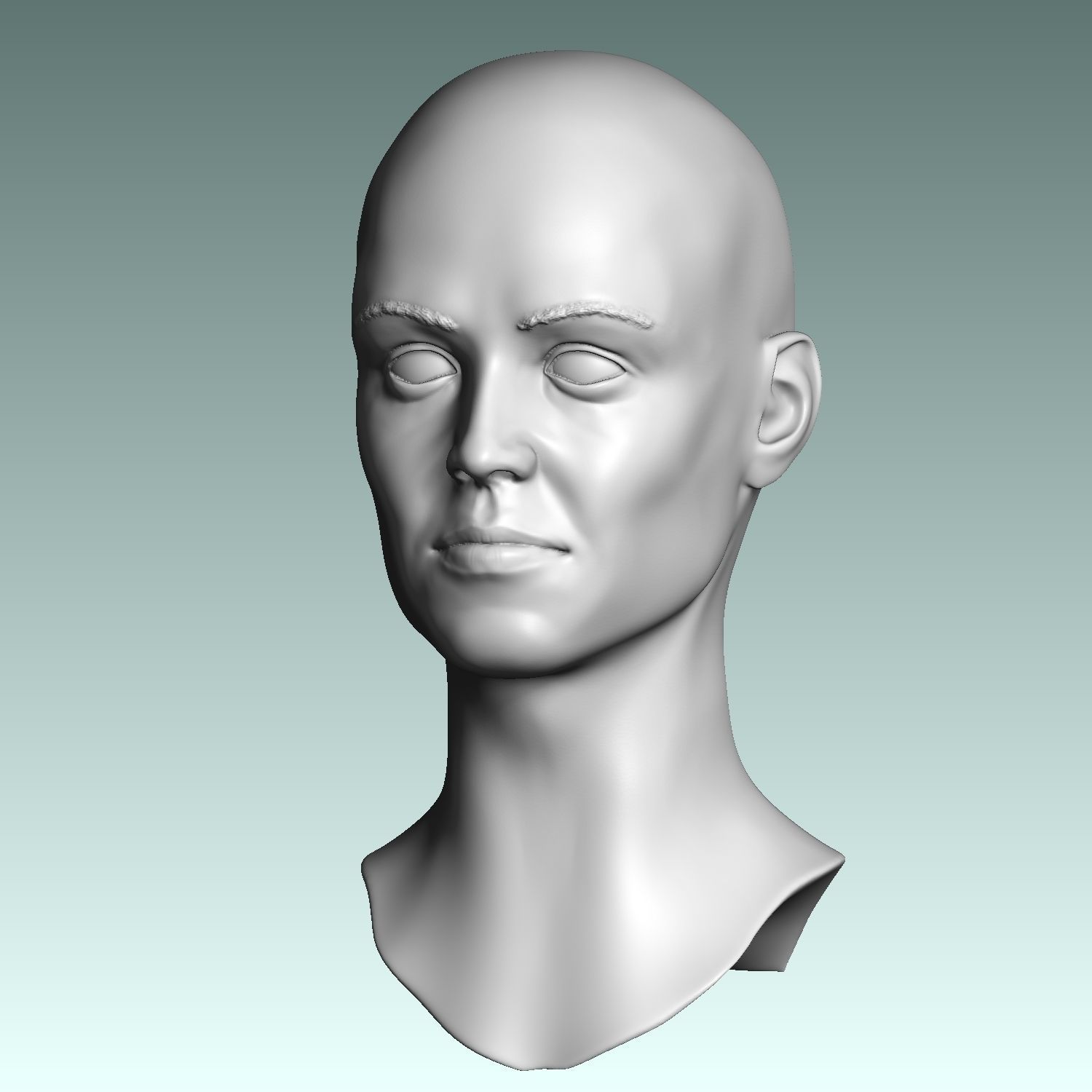 Sigourney Weaver  head  from Alien movie 3D print model_7