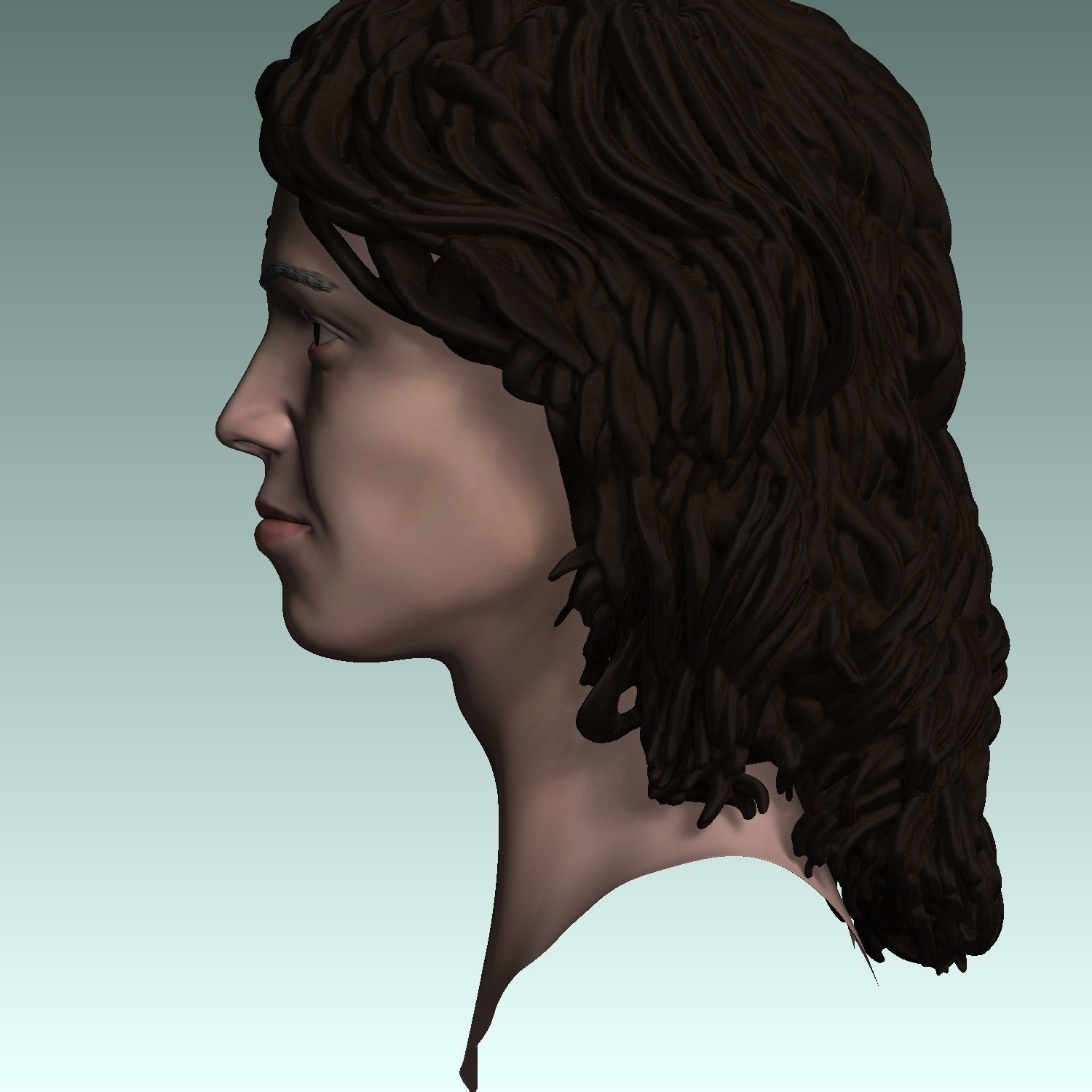 Sigourney Weaver  head  from Alien movie 3D print model_2