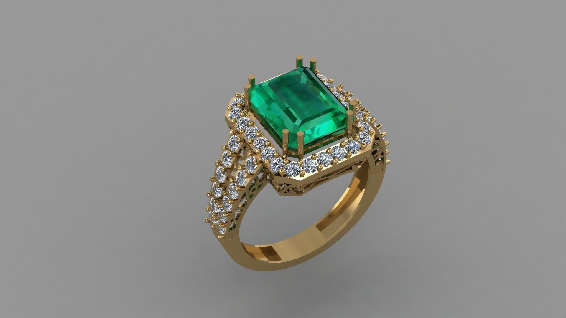 EMRELD CUTT RING 3D print model_7