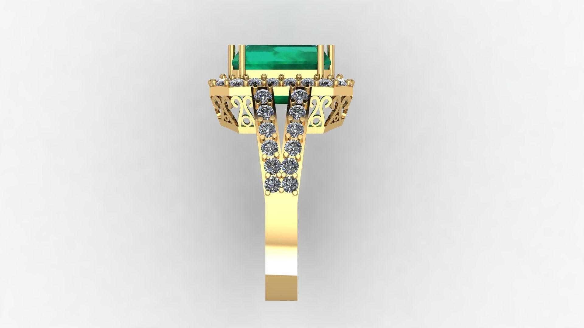 EMRELD CUTT RING 3D print model_6