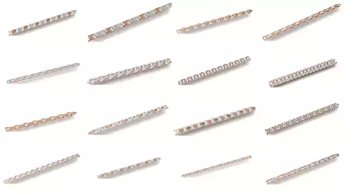 50 Chain style Heavy Unisex Diamond Bracelet 3dm 1-render  3D Model Collection