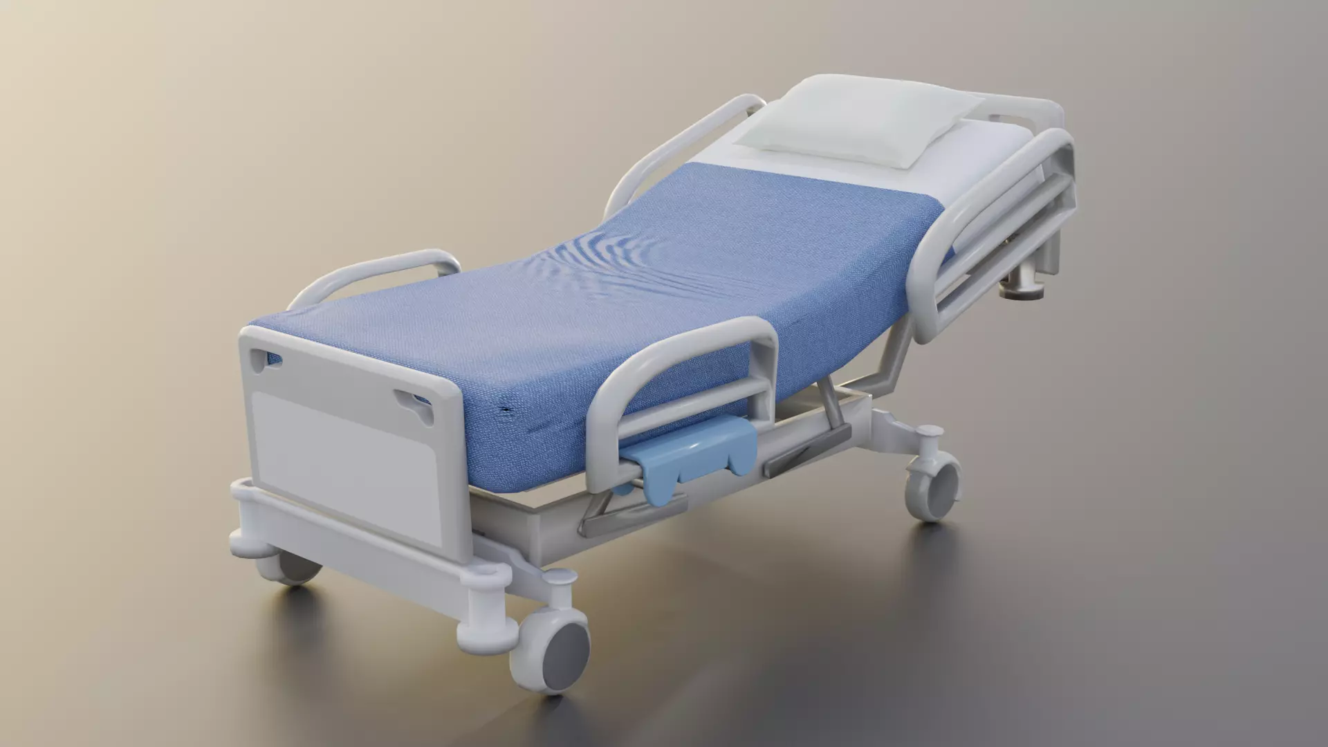 Hospital Bed Low-poly 3D model_0