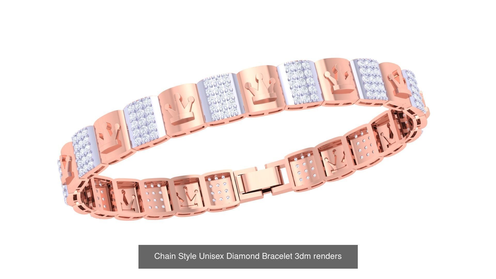 29 Chain Style Unisex Diamond Bracelet 3dm renders  3D Model Collection_24