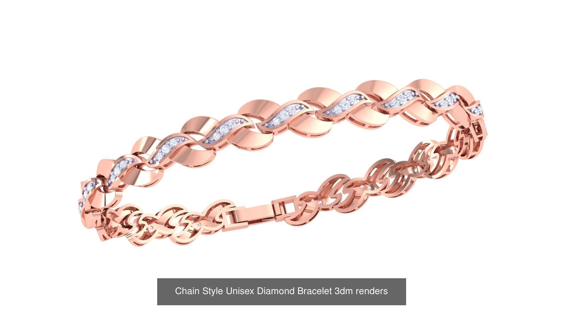 29 Chain Style Unisex Diamond Bracelet 3dm renders  3D Model Collection_15