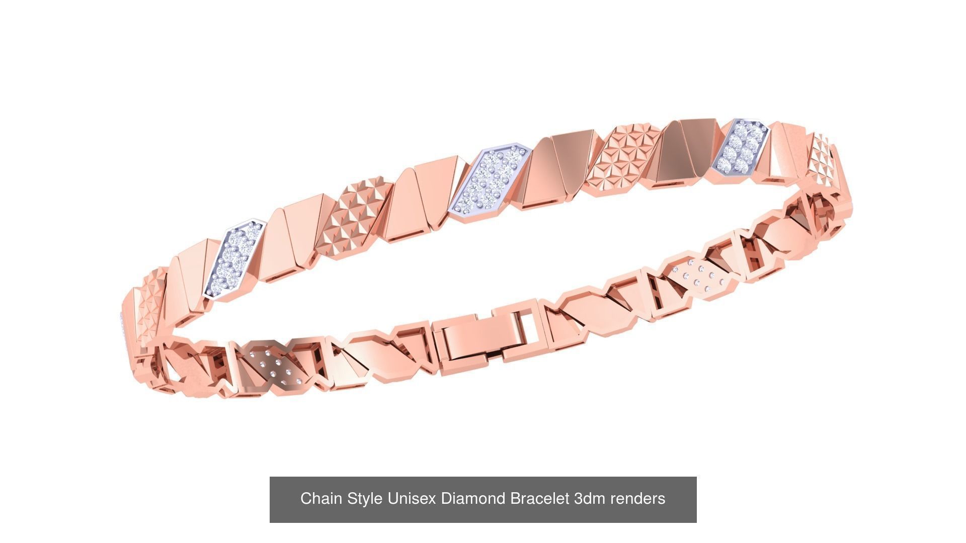 29 Chain Style Unisex Diamond Bracelet 3dm renders  3D Model Collection_21