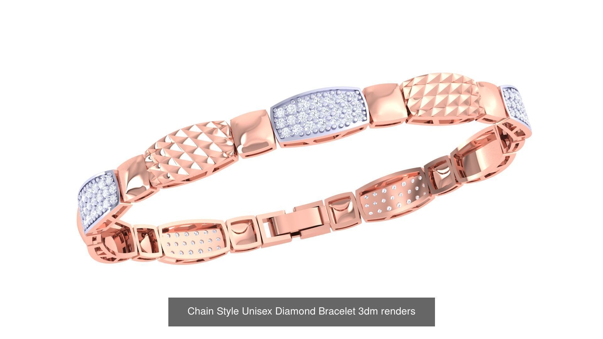 29 Chain Style Unisex Diamond Bracelet 3dm renders  3D Model Collection_23