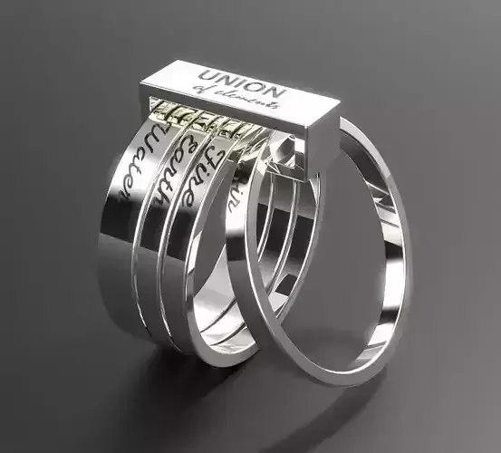 four elements ring 3D print model