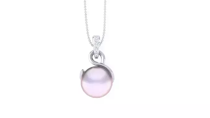 Women Pearl Pendant 3dm render details 3D print model